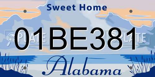 01BE381 Alabama License Plate