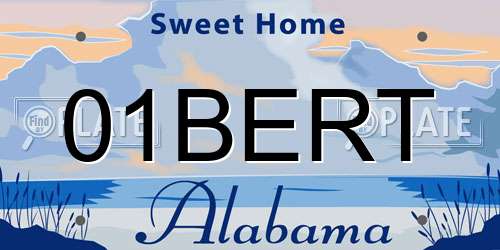 01BERT Alabama License Plate