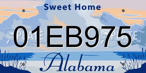 01EB975 Alabama License Plate