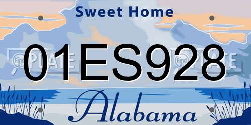 01ES928 Alabama License Plate