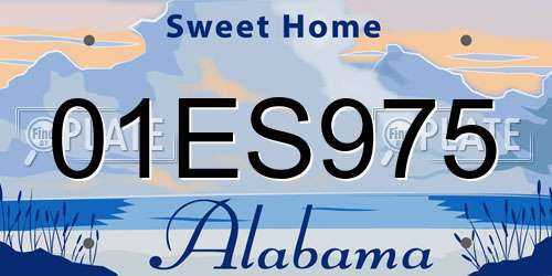 01ES975 Alabama License Plate