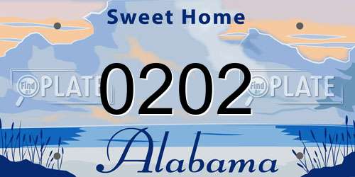 0202 Alabama License Plate