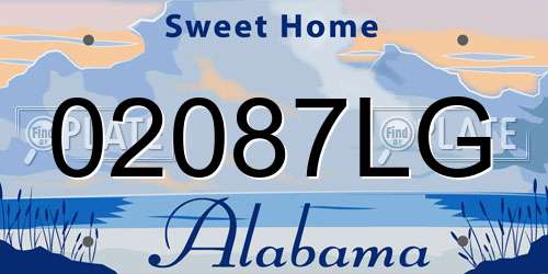 02087LG Alabama License Plate