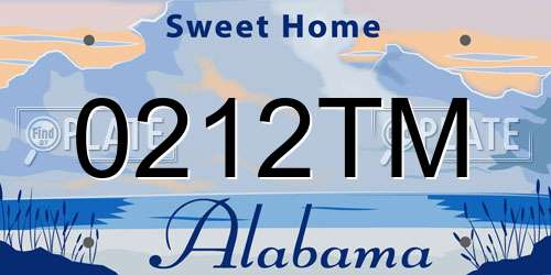 0212TM Alabama License Plate