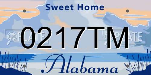 0217TM Alabama License Plate