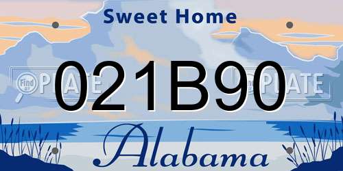 021B90 Alabama License Plate