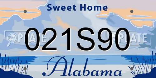 021S90 Alabama License Plate