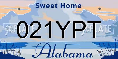 021YPT Alabama License Plate