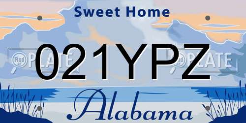 021YPZ Alabama License Plate