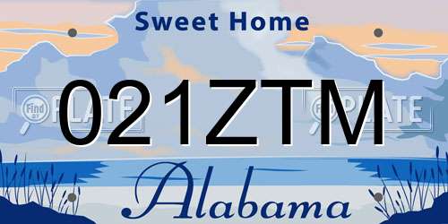 021ZTM Alabama License Plate