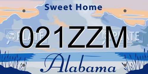 021ZZM Alabama License Plate