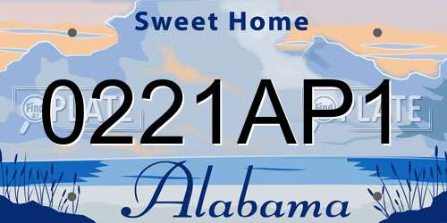 0221AP1 Alabama License Plate