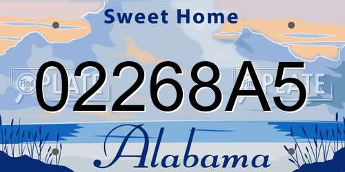 02268A5 Alabama License Plate