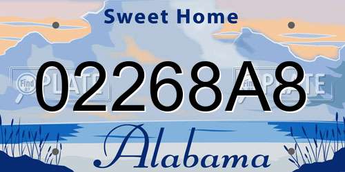 02268A8 Alabama License Plate