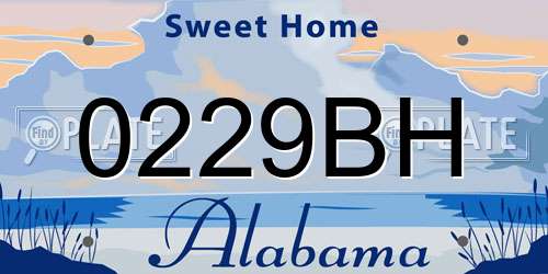 0229BH Alabama License Plate