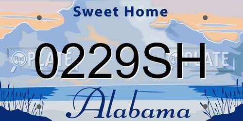 0229SH Alabama License Plate