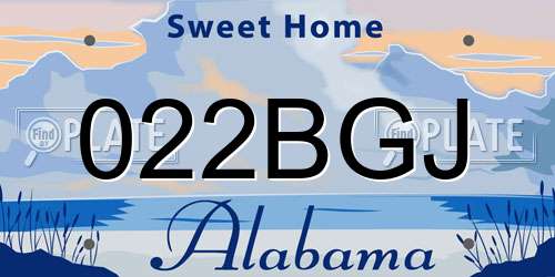 022BGJ Alabama License Plate