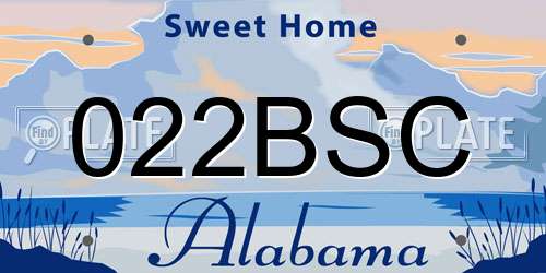 022BSC Alabama License Plate