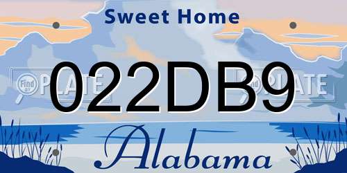 022DB9 Alabama License Plate