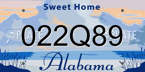 022Q89 Alabama License Plate