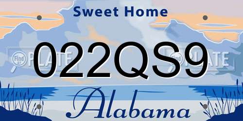 022QS9 Alabama License Plate