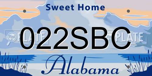 022SBC Alabama License Plate