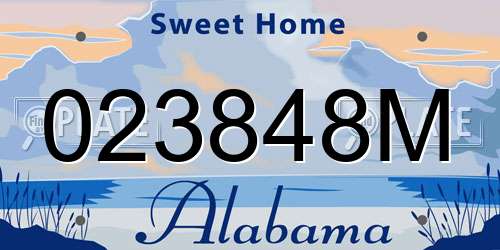 023848M Alabama License Plate