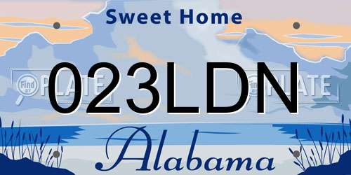 023LDN Alabama License Plate