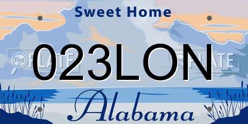 023LON Alabama License Plate