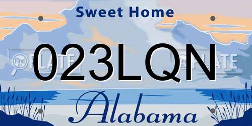 023LQN Alabama License Plate