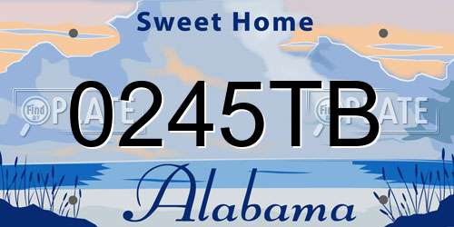 0245TB Alabama License Plate