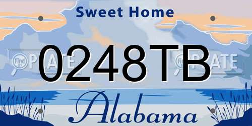 0248TB Alabama License Plate