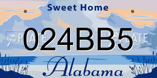024BB5 Alabama License Plate