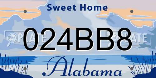 024BB8 Alabama License Plate