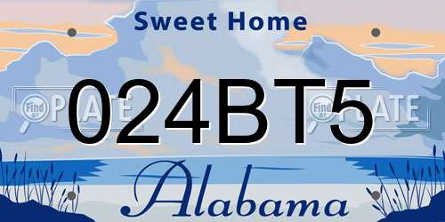 024BT5 Alabama License Plate