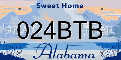 024BTB Alabama License Plate