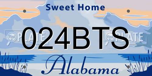 024BTS Alabama License Plate