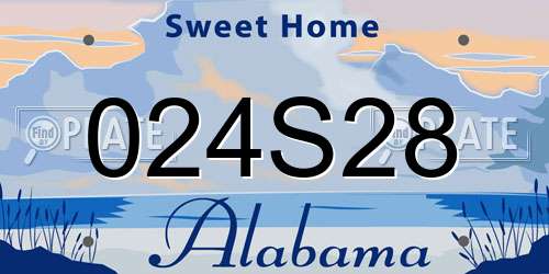 024S28 Alabama License Plate