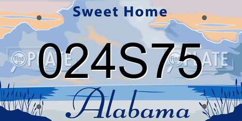 024S75 Alabama License Plate