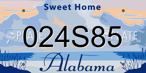 024S85 Alabama License Plate