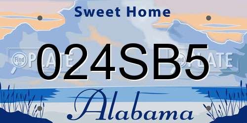 024SB5 Alabama License Plate