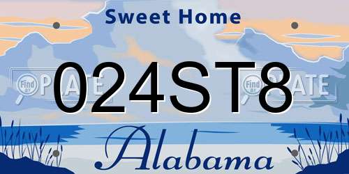 024ST8 Alabama License Plate