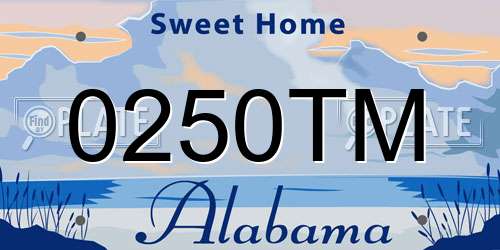 0250TM Alabama License Plate