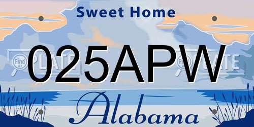 025APW Alabama License Plate