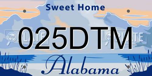 025DTM Alabama License Plate