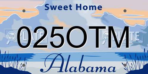 025OTM Alabama License Plate