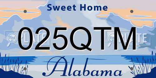 025QTM Alabama License Plate
