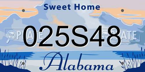 025S48 Alabama License Plate