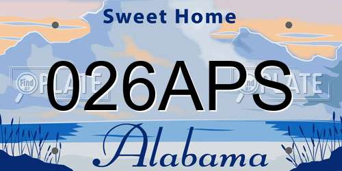 026APS Alabama License Plate