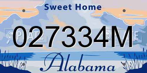 027334M Alabama License Plate